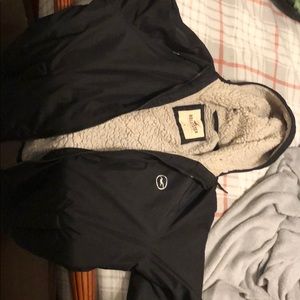 Hollister zip up waterproof and fleece inside
